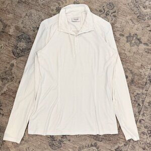 Mott 50 UPF Sun Protection Jersey Collared Button Front Shirt Top White Large